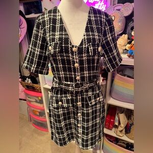 Belted Tweed Dress by MILK & HONEY NWT